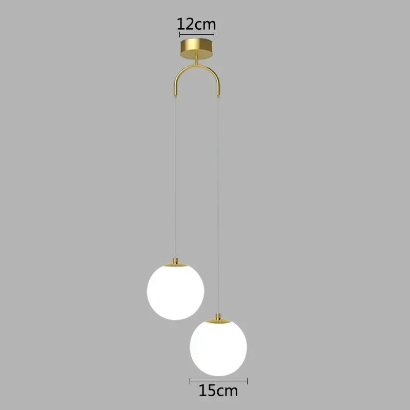Afralia™ Glass Ball LED Pendant Chandelier for Dining and Bedroom