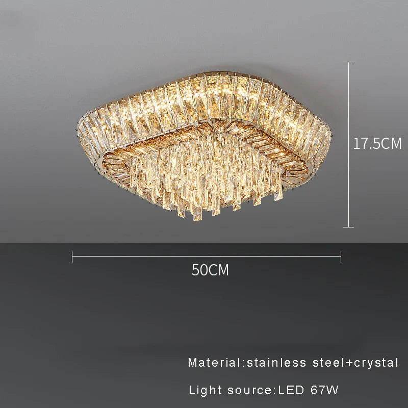 Afralia™ Amber Crystal Ceiling Chandelier: Luxe LED Home Decor Light Fixture