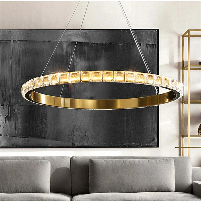 Afralia™ Modern LED Crystal Ceiling Chandelier for Living Room Bedroom Hotel Villa