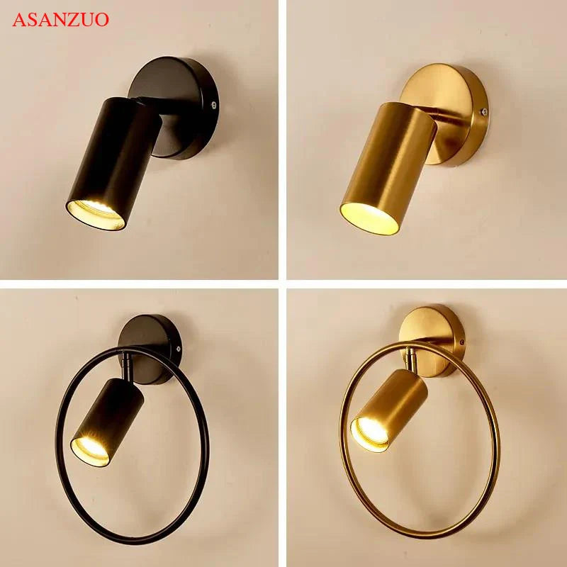 Afralia™ LED Gold Round Ring Wall Lamp Ceiling Light for Bedroom Wall Sconce