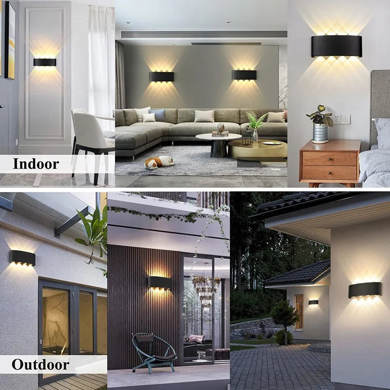 Afralia™ LED Wall Light Indoor Outdoor Waterproof Fixture Garden Decor Home Lighting