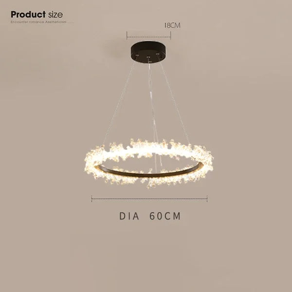 Afralia™ Gold Crystal Ring Chandelier for Living Room and Restaurant Décor