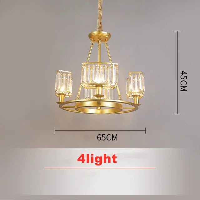 Afralia™ Copper Crystal Chandelier: Modern LED Ceiling Light for Home Deco & Ambiance, Living, Dining, Bedroom