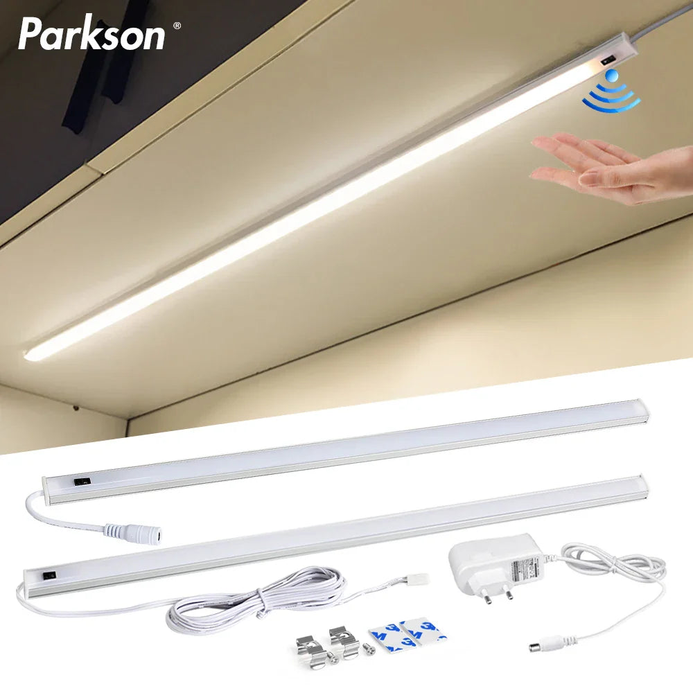 Afralia™ LED Under Cabinet Light Hand Sweep PIR Motion Sensor Wardrobe Lamp