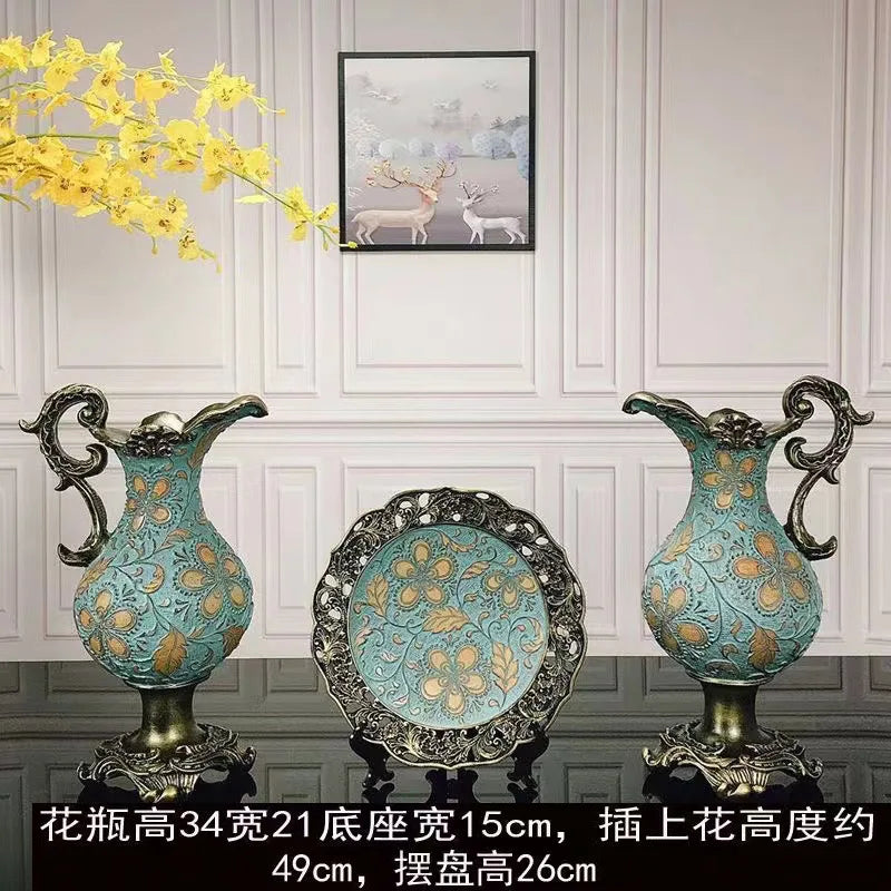 Afralia Resin Vase Dried Flowers Arrangement for Living Room Decor