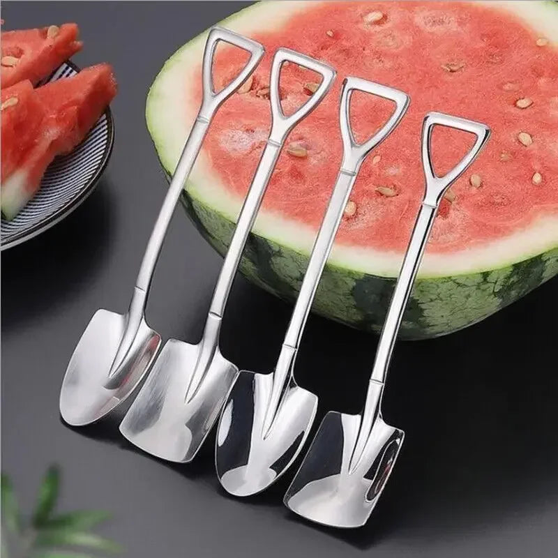 Afralia™ 4-Piece Stainless Steel Teaspoons Set for Coffee, Tea, Desserts & Ice Cream