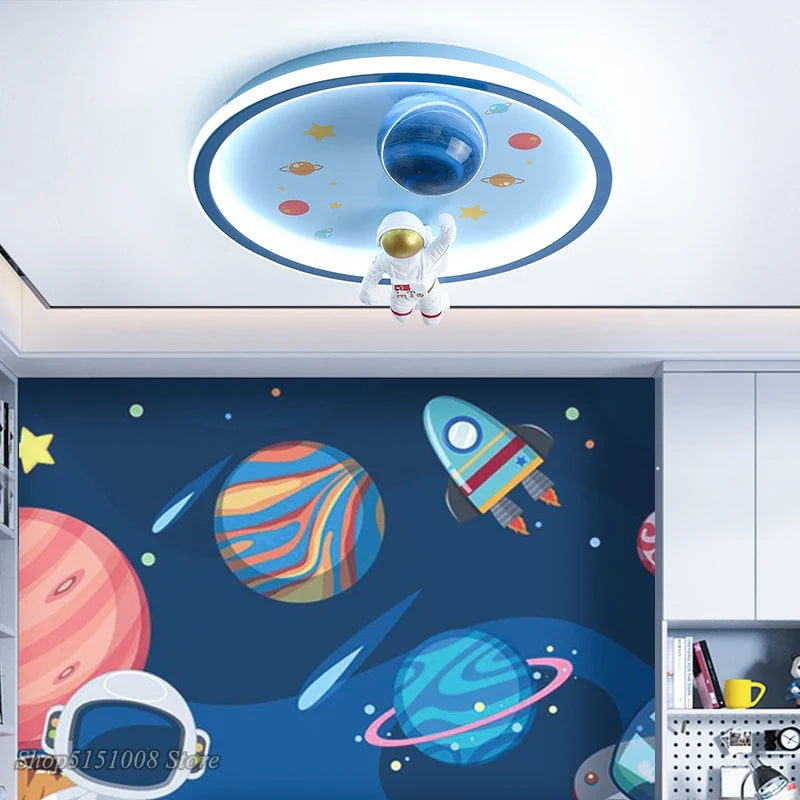 Afralia™ Astronaut LED Ceiling Lights: Nordic Style for Kids' Room, Study, Restaurant Decor