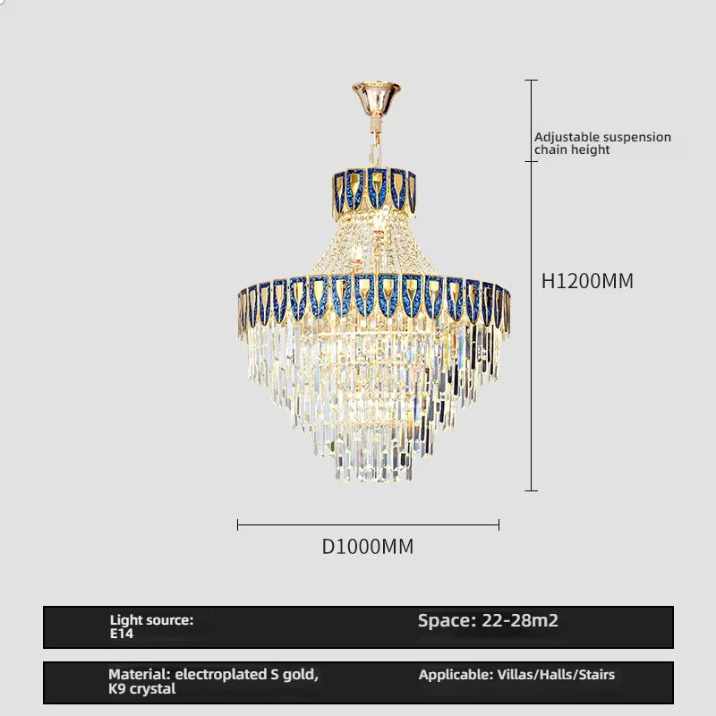 Afralia™ Crystal Chandelier: Luxurious Modern Living Room Villa Light Fixtures