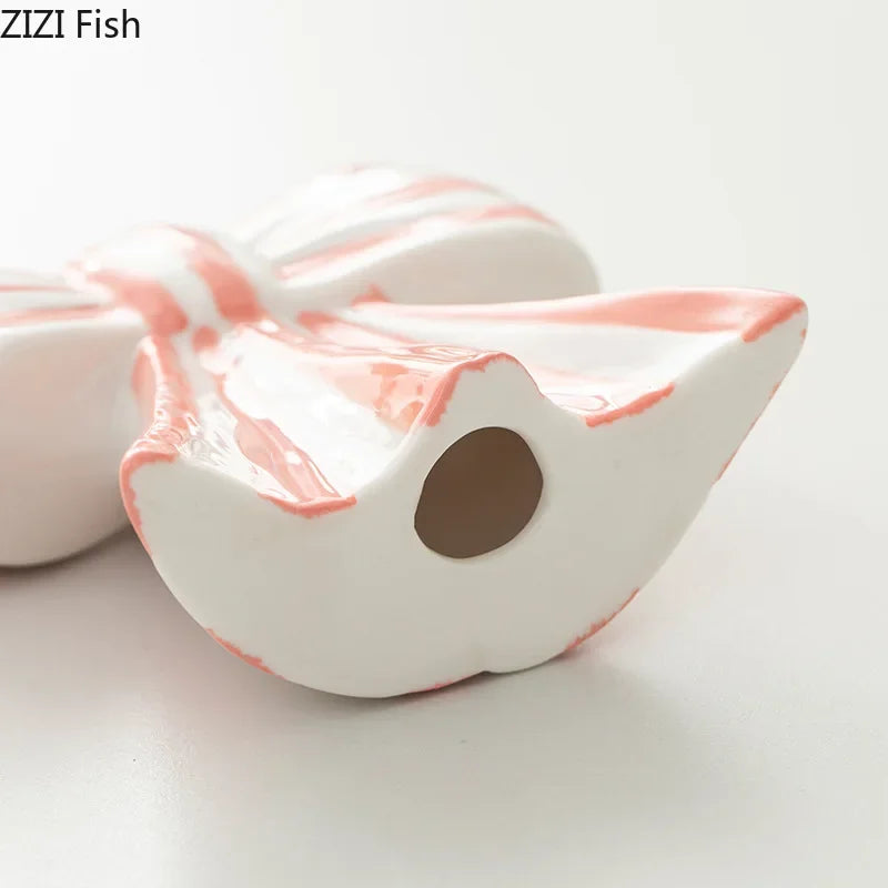 Afralia™ Ceramic Bow-tie Candle Holder & Aroma Diffuser for Home Decor