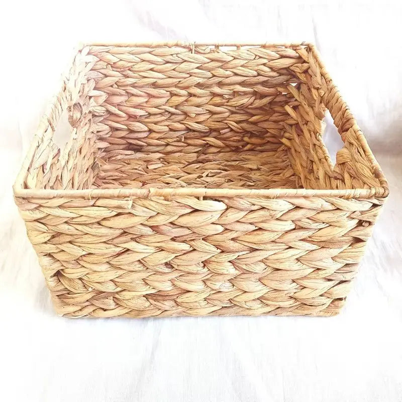 Afralia Woven Rattan Desktop Storage Basket Organizer