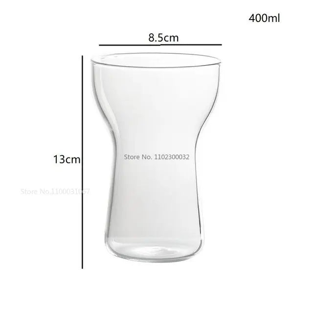 Afralia™ Glass Drink Cup Set for Home Cafe Bar Heat Insulation Juice Tea Transparent