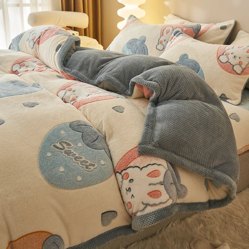 Afralia™ Dual-Layer Winter Velvet Duvet Cover - Soft & Warm Double-Sided Quilt Blanket