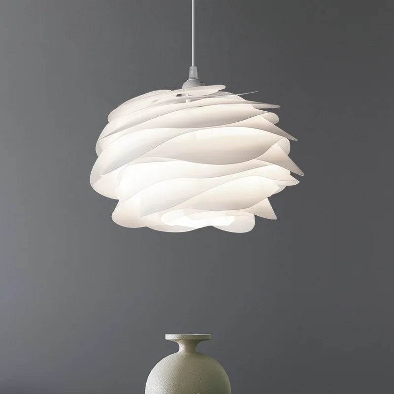Afralia™ White Rose Petal Ceiling Chandelier - Elegant Lighting for Bedroom, Living Room and Kitchen