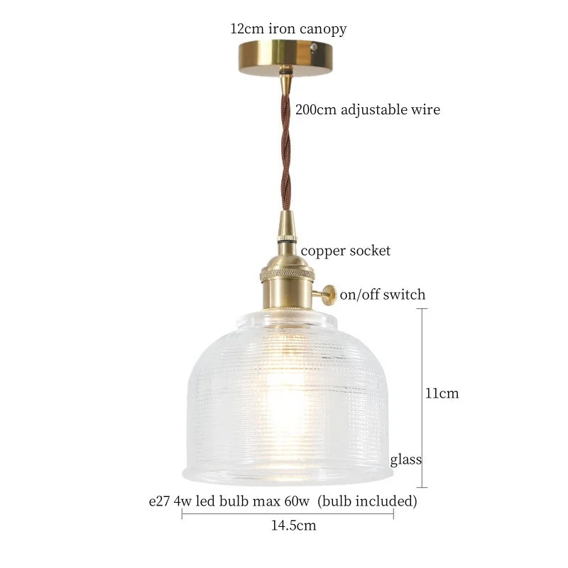 Afralia™ Nordic Style Copper Glass LED Pendant Lights for Living Dining Room