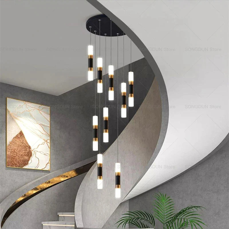 Afralia™ Rotating Long Chandelier for Modern Luxury Dining Room