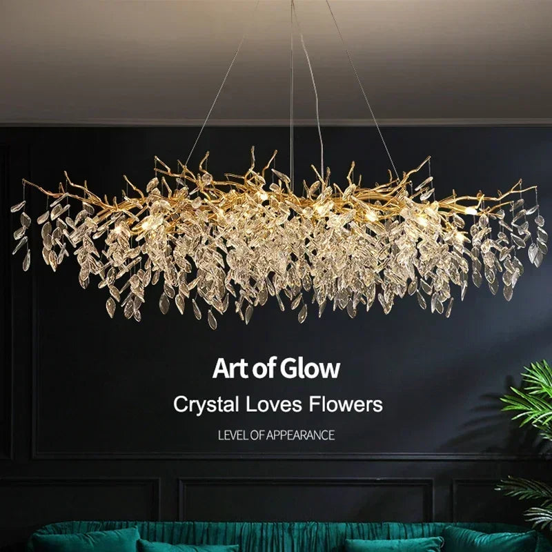 Afralia™ Modern Minimalist Crystal LED Chandelier for Luxury Living Room
