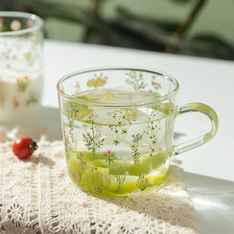 Afralia™ Large-Capacity Glass Cup with Scale, Heat-Resistant, Cute Design - Perfect Gift