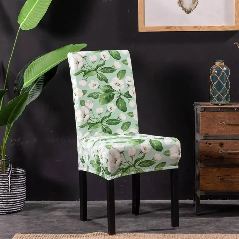 Afralia™ Stretch Yellow Chair Cover - Spandex Polyester Slipcover for Home