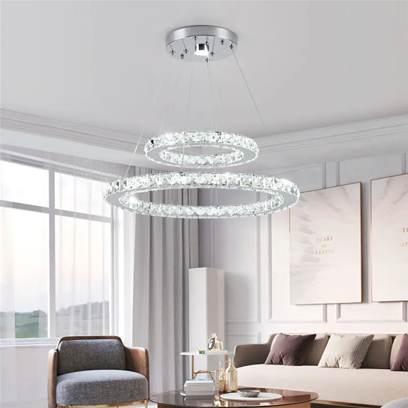 Afralia™ Crystal Chandelier: Luxury LED Pendant Lighting for Living & Dining Room