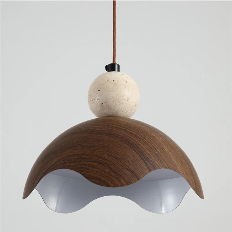 Afralia™ Yellow Travertine Iron Pendant Light - Wabi-Sabi Style Home Decoration Lighting