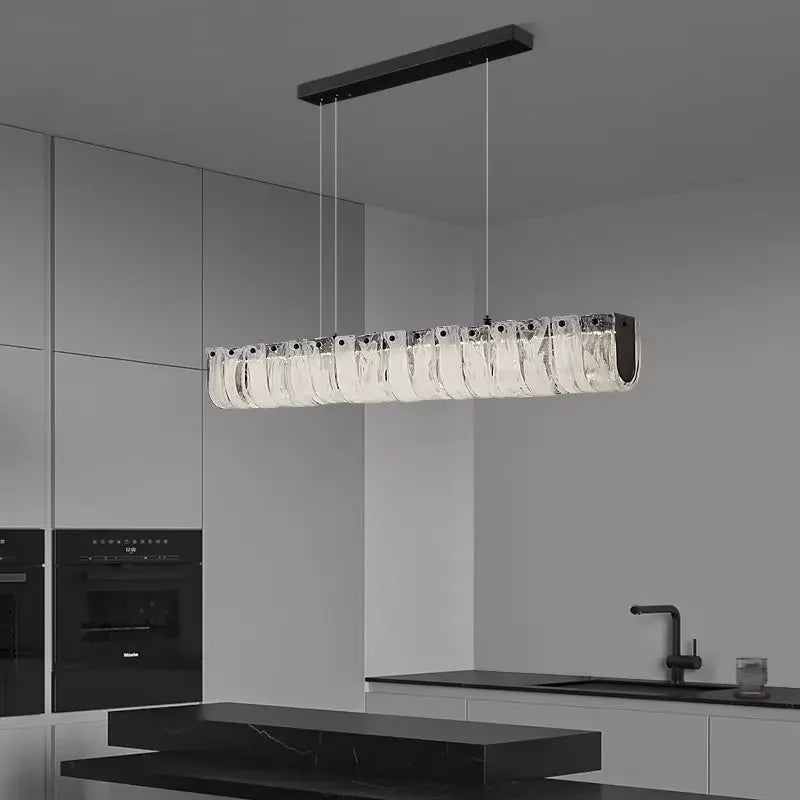 Afralia™ Cloud Glass Chandelier: Luxury Minimalist Copper Light for One Character Restaurant