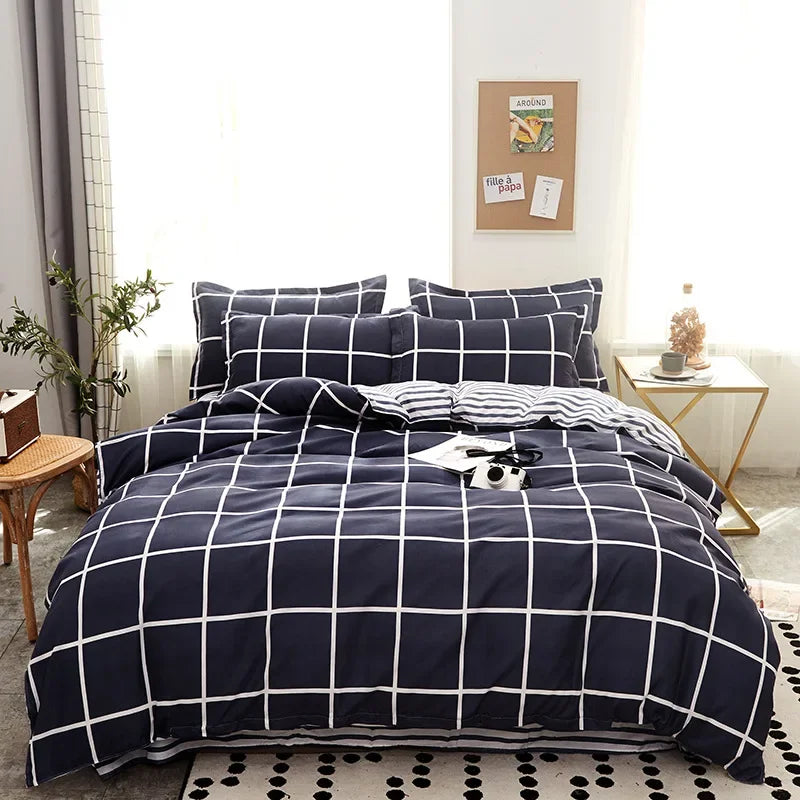 Afralia™ Cartoon Print Bedding Set - Queen/King Size Duvet Cover, Sheets, Pillowcases