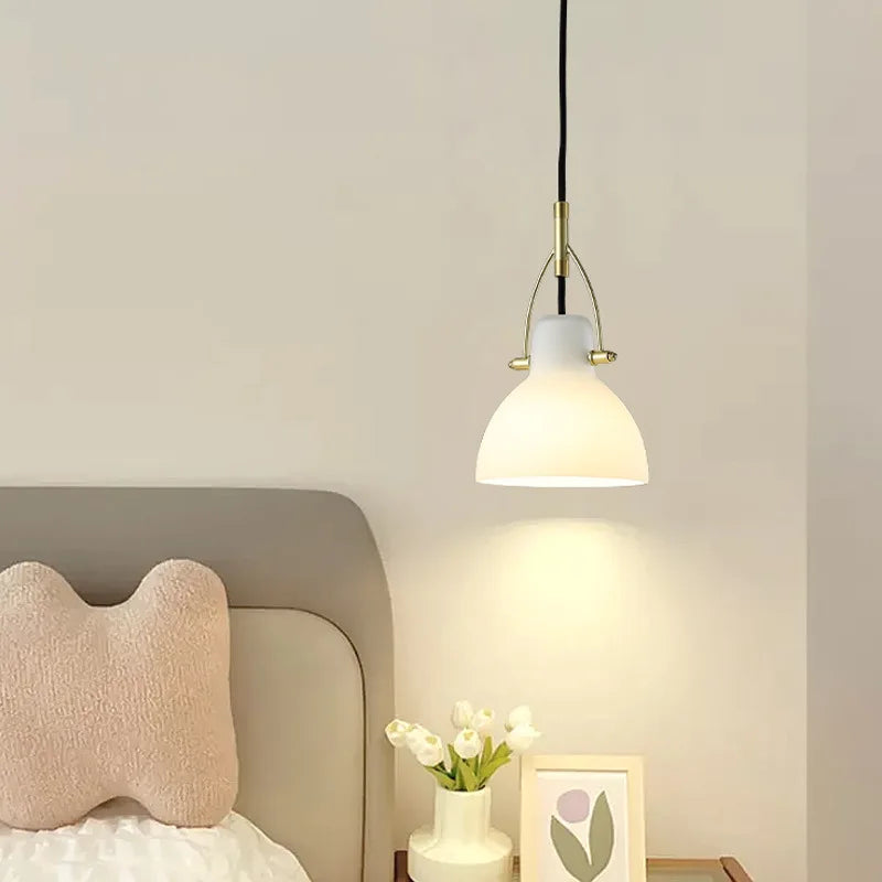 Afralia™ Japanese Style White Glass LED Wall Sconce Adjustable Lighting