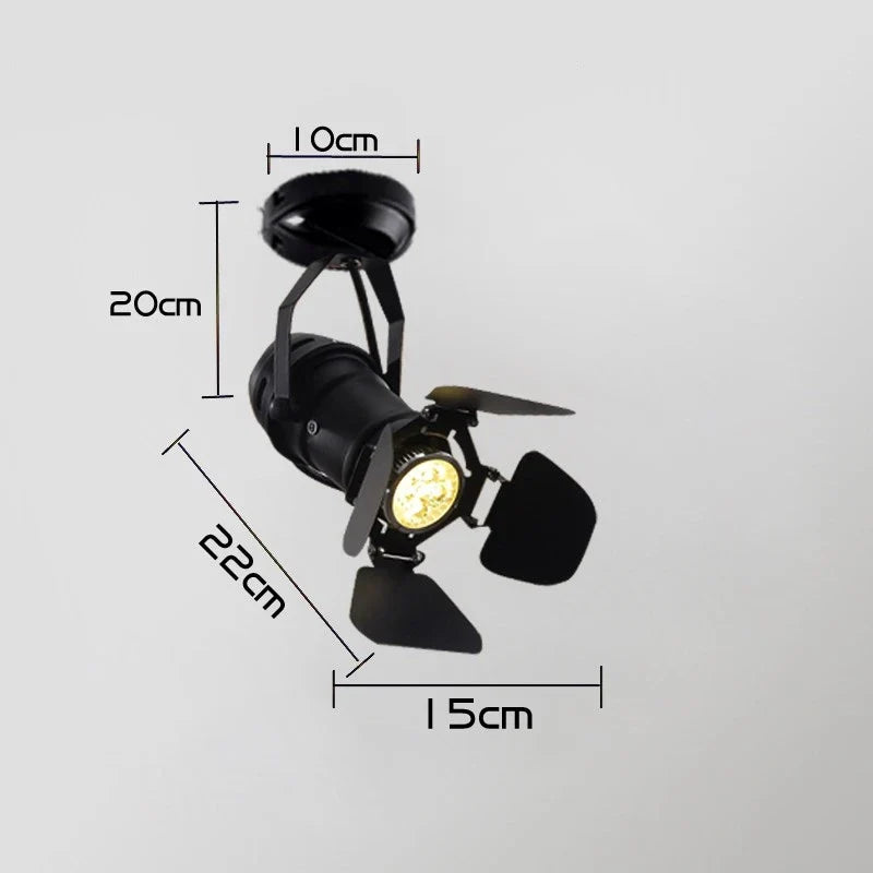 Afralia™ Retro Loft Iron LED Ceiling Lights, Industrial E27 Track Lamps for Bar Cafe.