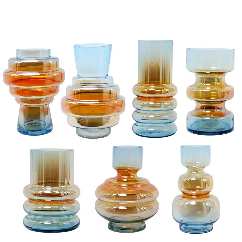 Afralia™ Gradient Glass Vase for Stylish Flower Arrangements and Home Decor