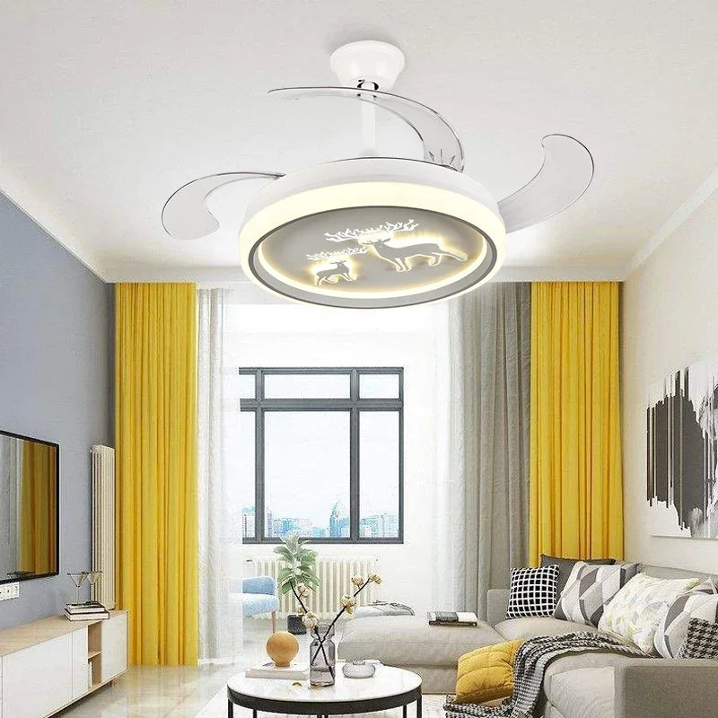 Afralia™ Bird Nest Ceiling Fan with LED Light Remote Control