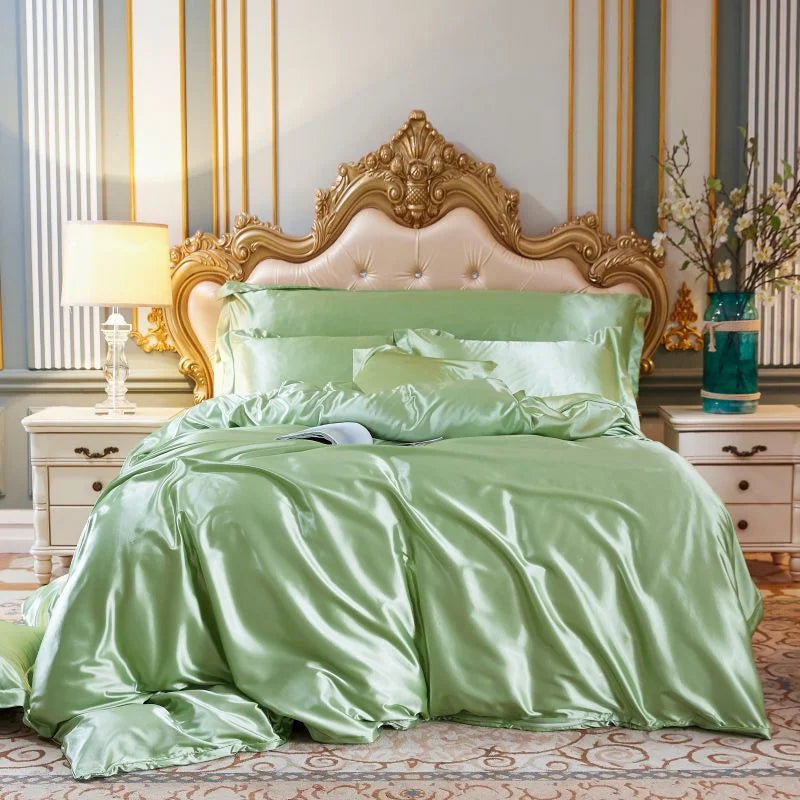 Afralia™ King Size Silk-Blend Duvet Cover Set with Pillowcases
