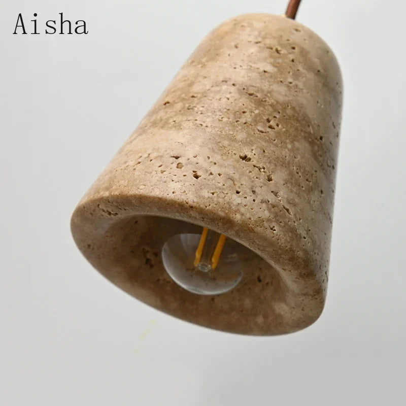 Afralia™ Nordic Yellow Stone Pendant Lamp - LED Lighting for Home, Restaurant, Bar