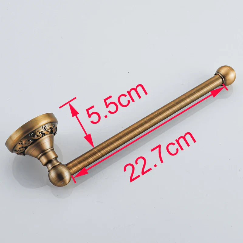 Afralia™ Aluminium Wall Mounted Round Towel Holder in Antique Brass - Classic Bathroom Accessories