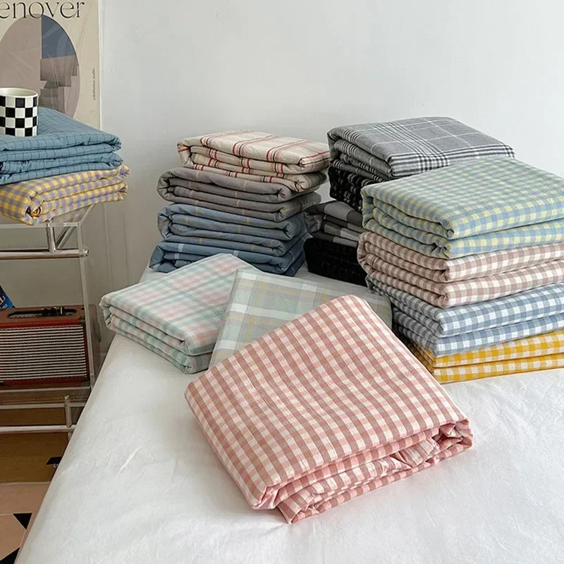 Afralia™ Japanese Style Cotton Printed 4Pcs Bedding Set with Double-Sided Design