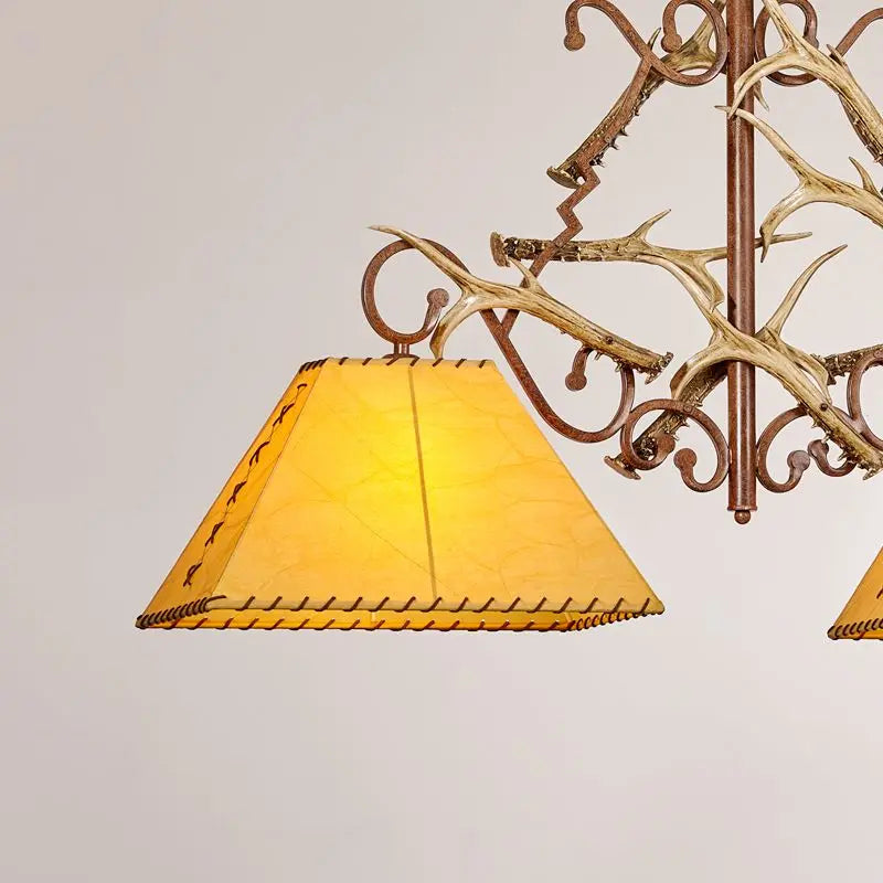 Afralia™ Retro Sheepskin Deer Horn Pendant Light for Dining Table, Chinese Style Lighting Fixtures