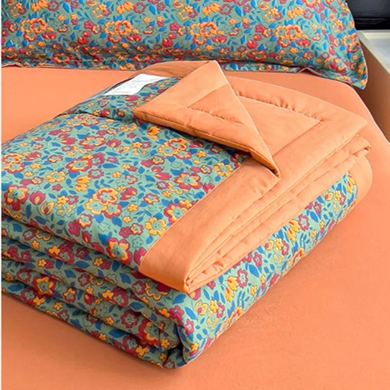 Afralia™ Retro Print Summer Cooling Comforter for Queen/King Beds