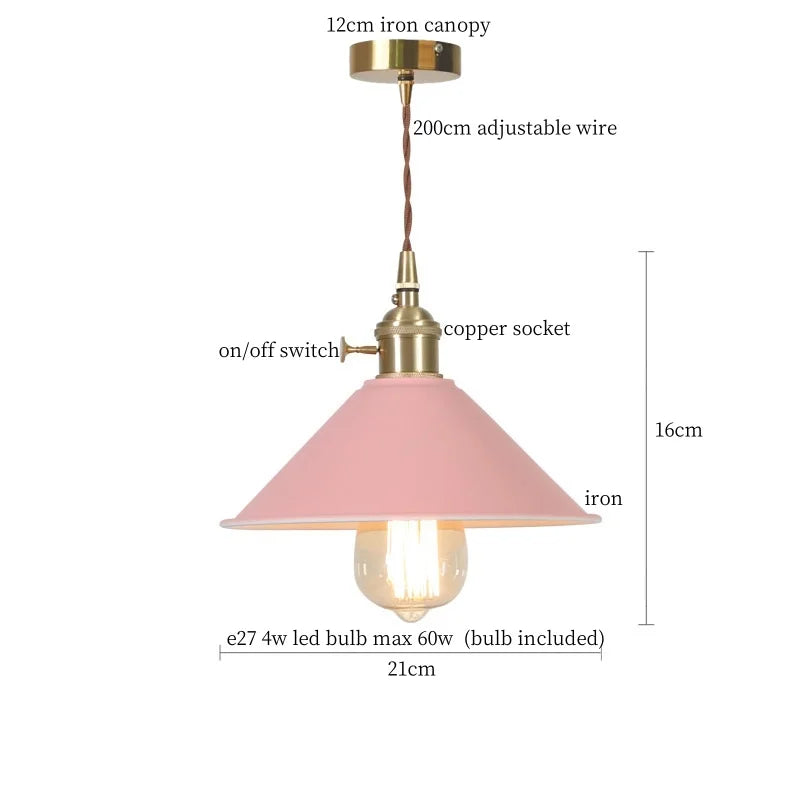 Afralia™ Yellow Iron Art LED Pendant Lights - Modern Nordic Style for Home Decor