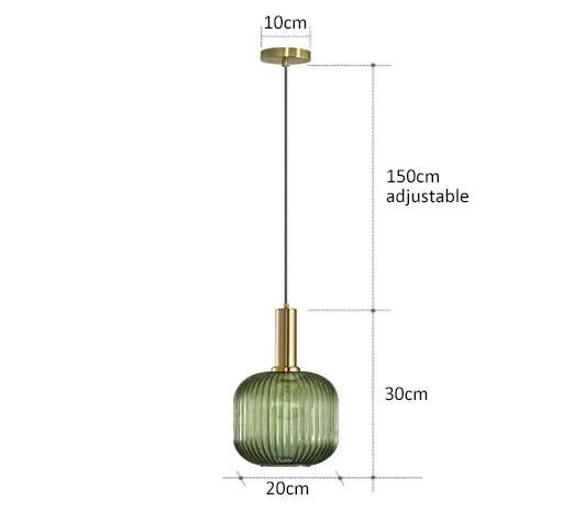 Afralia™ Colorful Glass Pendant Lights Living Room Bedside Lamp LED Hanging Lighting