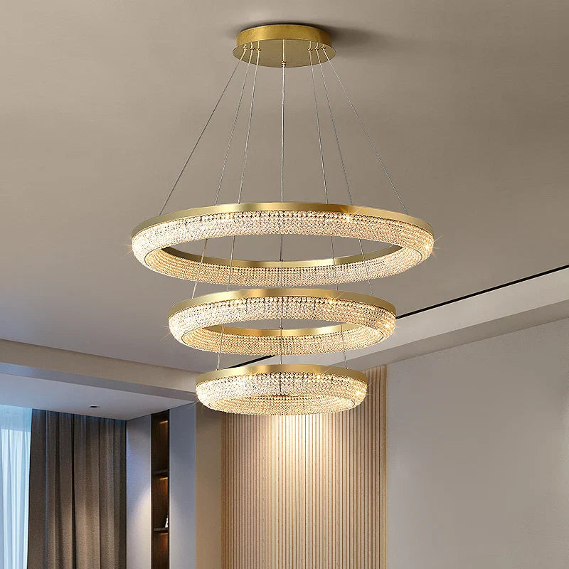 Afralia™ Nordic Crystal LED Ceiling Chandelier for Dining Room Kitchen Living Room