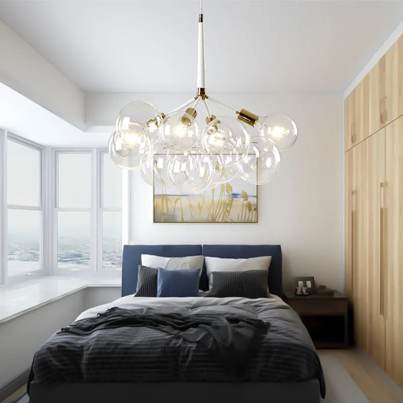 Afralia™ Glass Balls Ceiling Pendant Lights Minimalist Living Room Chandelier Shop Bar Decor