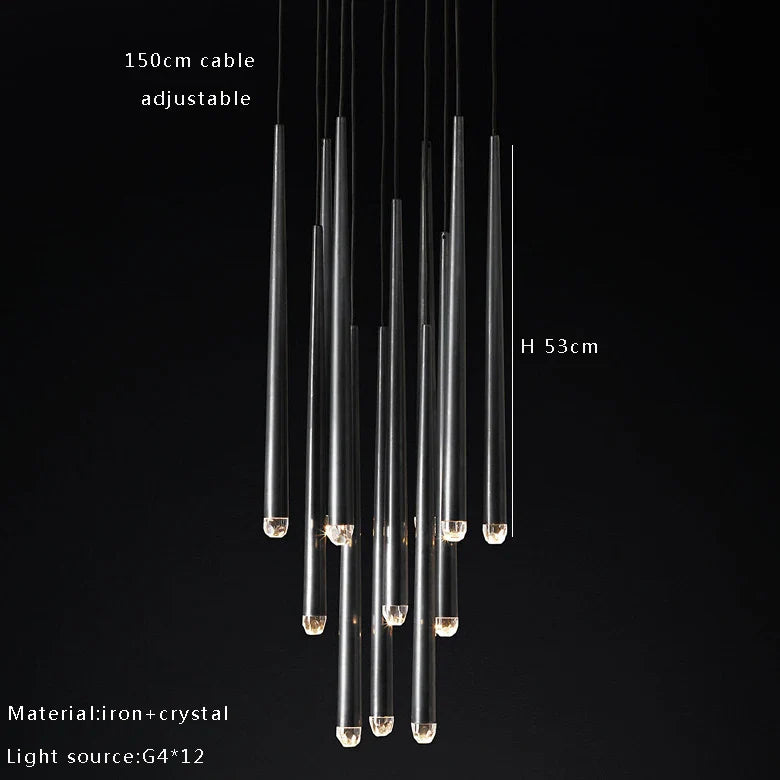 Afralia™ Crystal Water Drop Ceiling Chandelier for Classic Living Room Decor