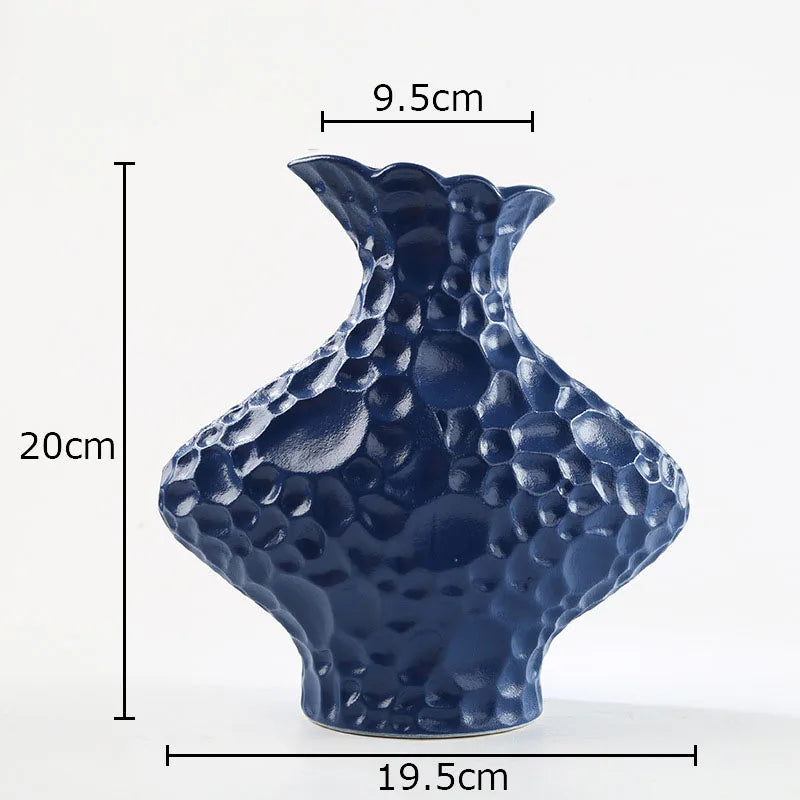 Afralia™ Frosted Ceramic Vase Artificial Floral Decor Desk Decoration Modern Flower Arrangement
