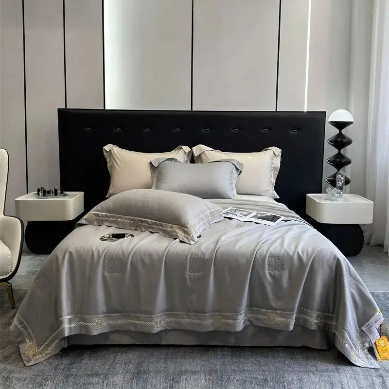Afralia™ Eucalyptus Fiber Summer Quilt Bedding Set with Cool Feeling, Soft Silky Comforter & Bed Sheet Set