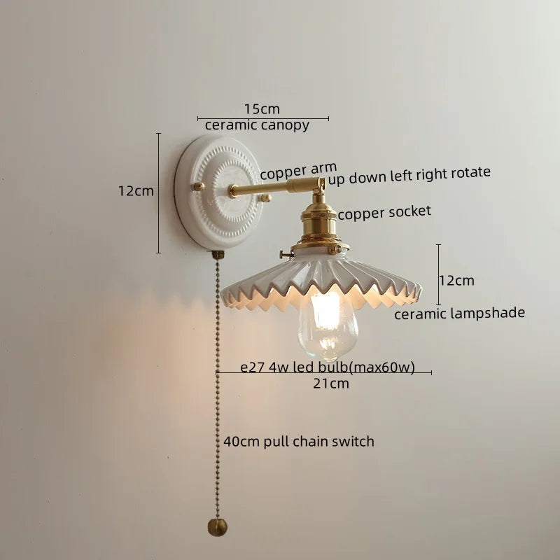 Afralia™ Modern Ceramic LED Wall Lamp for Home Decor