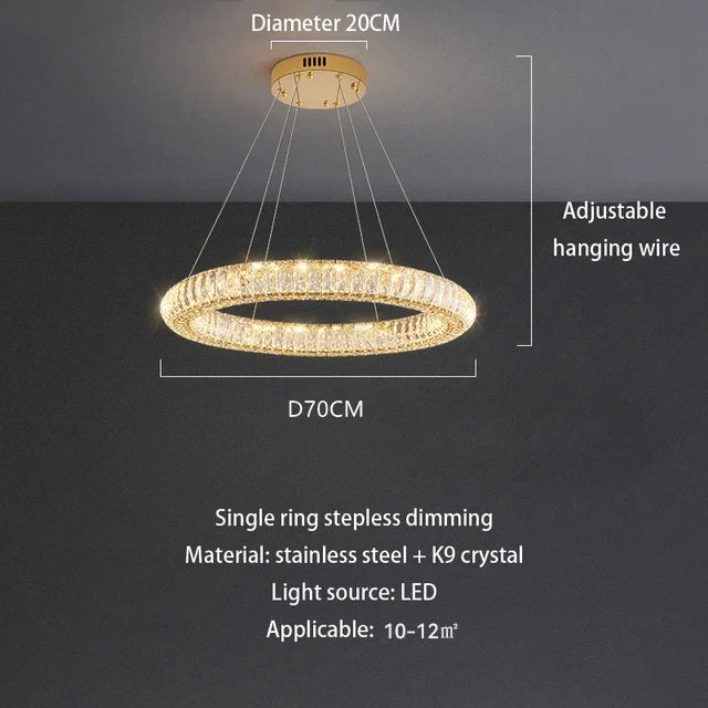 Afralia™ Ring Crystal Chandelier: Luxury Living Room Light for Modern Ambiance