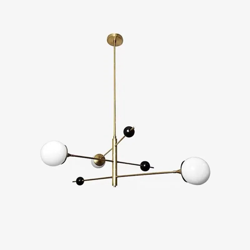 Afralia™ Orbital LED Sputnik Chandelier, 3-Tier Glass Globe, Rotatable Metal Pipe