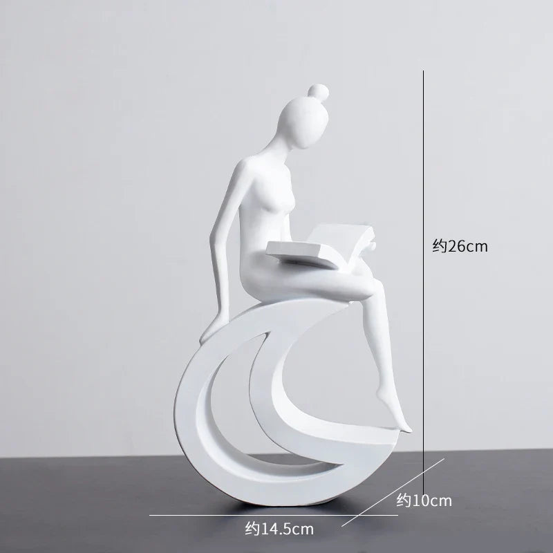 Afralia™ Abstract Resin Sculpture Modern Desk Decoration Minimalist Figures Ornaments