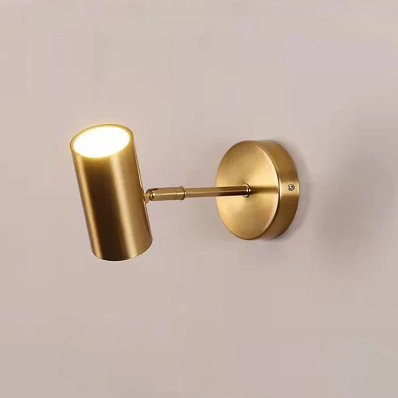 Afralia™ Nordic Bedroom Wall Sconce Lamp Rotating Spotlight in Gold Black