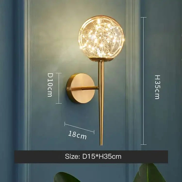 Afralia™ Modern Gold Crystal Glass Ball Star LED Chandelier for Home Décor