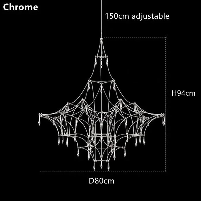 Afralia™ Quasar Crystal LED Golden Lustre Pendant Lamp - Chrome Design for Home Lighting